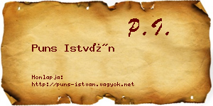 Puns István névjegykártya